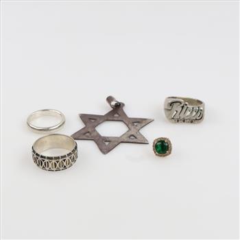0.800-0.900 Silver Jewelry, 5 Pieces