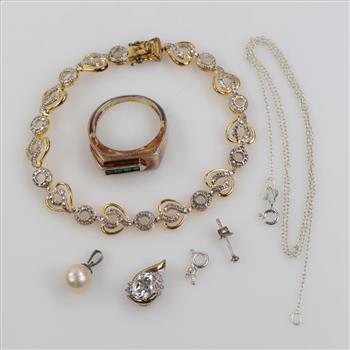 0.800-0.900 Silver Jewelry, 7 Pieces