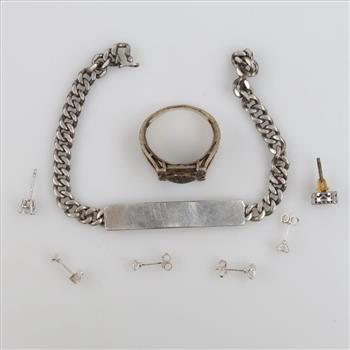 0.800-0.900 Silver Jewelry, 7 Pieces