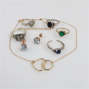 0.800-0.900 Silver Jewelry, 8 Pieces