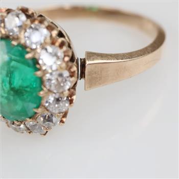 0.84ct TW Diamond 10kt Gold Emerald Ring -Evaluated By Our Certified Gemologist-AGS/GIA