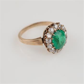 0.84ct TW Diamond 10kt Gold Emerald Ring -Evaluated By Our Certified Gemologist-AGS/GIA
