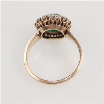 0.84ct TW Diamond 10kt Gold Emerald Ring -Evaluated By Our Certified Gemologist-AGS/GIA