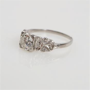 0.84ct TW Diamond Platinum Engagement Ring-Evaluated By Our Certified Gemologist-AGS/GIA