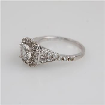 0.900 Silver Moissanite Ring