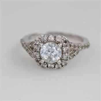 0.900 Silver Moissanite Ring