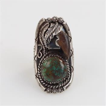 0.916 Silver Resin And Tooth Ring