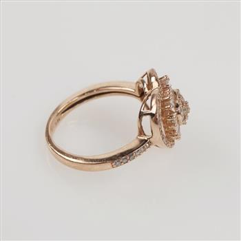 0.94ct TW Diamond 14kt Rose Gold Heart Ring-Evaluated By Our Certified Gemologist-AGS/GIA
