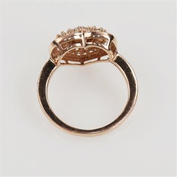 0.94ct TW Diamond 14kt Rose Gold Heart Ring-Evaluated By Our Certified Gemologist-AGS/GIA