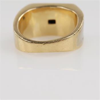 0.96ct TW Diamond 14kt Two Tone Gold Signet Ring -Evaluated By Our Certified Gemologist-AGS/GIA