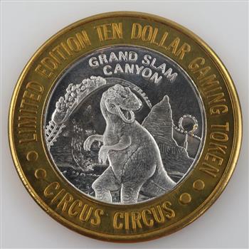 0.999 Silver And Brass Circus Circus Gaming Token