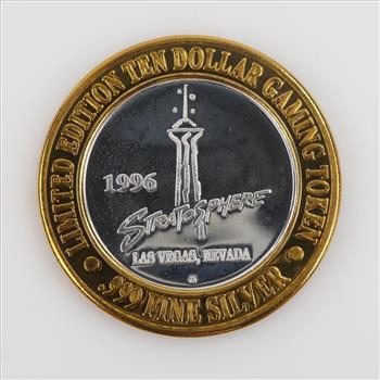 Spaceplex Coin 0.999 Silver And Brass Stratosphere Gaming Token | Property Room
