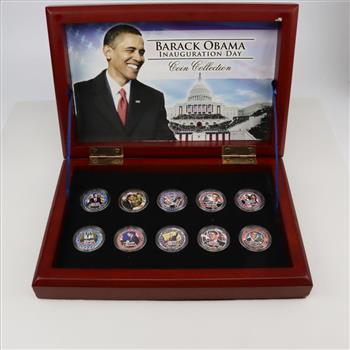 10 Barack Obama Colorized Gold Coated Statehood Quarter Collection Set