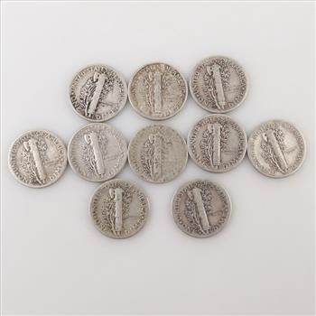 10 Mercury Silver Dimes