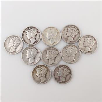 10 Mercury Silver Dimes