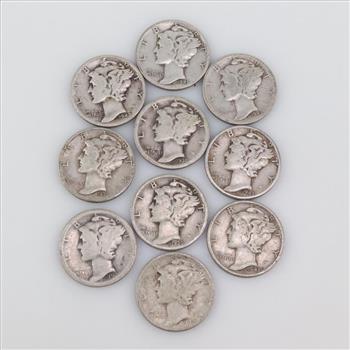 10 Mercury Silver Dimes