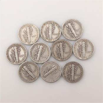 10 Mercury Silver Dimes