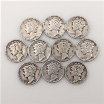 10 Mercury Silver Dimes
