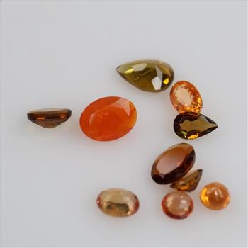 10 Orange Faceted Loose Jewelry Craft Stones