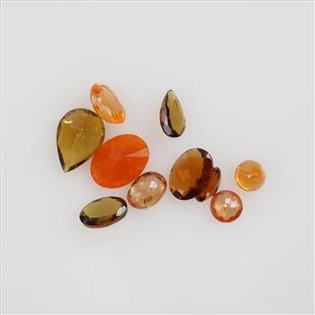 10 Orange Faceted Loose Jewelry Craft Stones