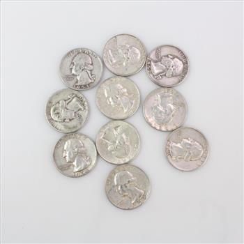 10 Silver Washington Quarters