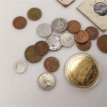 10+ US And Foreign Coins, Includes 1 Silver Coin