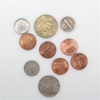 10 US Coins, Includes 1 Silver