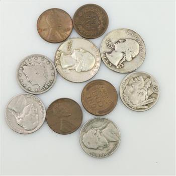 10 US Coins, Including 2 Silver