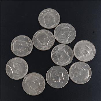 10 US Kennedy Half Dollars