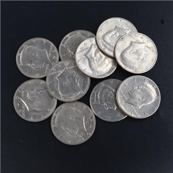 10 US Kennedy Half Dollars