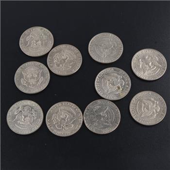 10 US Kennedy Half Dollars