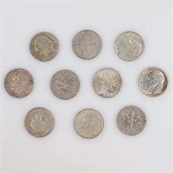 10 US Silver Dimes