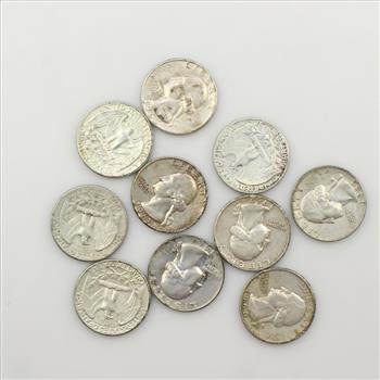 10 US Silver Quarters