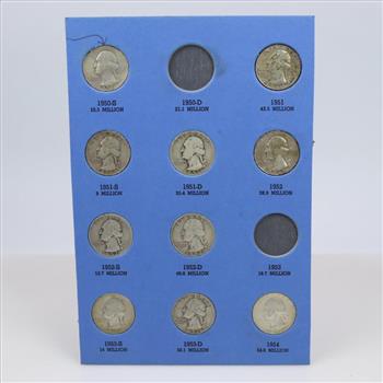 10 Washington Silver Quarters