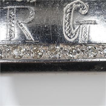 1.00ct TW Diamond 14kt White Gold Dog Tag Pendant-Evaluated By Our Certified Gemologist-AGS/GIA