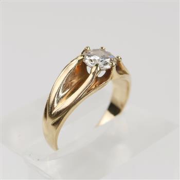 1.00cts TW Diamond 10kt Gold Belcher Style Ring