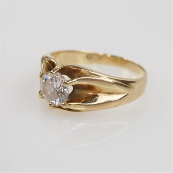 1.00cts TW Diamond 10kt Gold Belcher Style Ring
