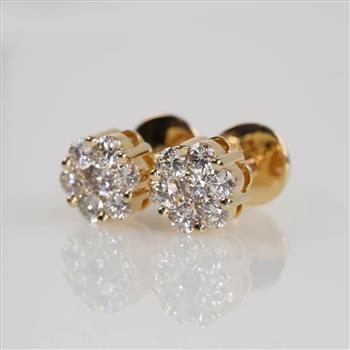 1.00cts TW Diamond 14kt Gold Earrings