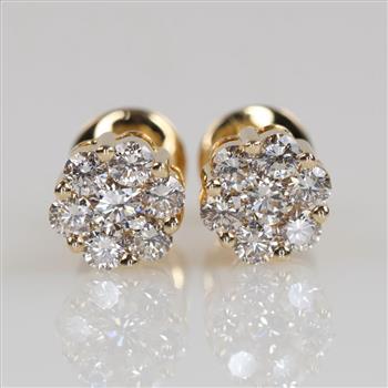 1.00cts TW Diamond 14kt Gold Earrings