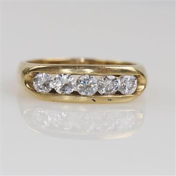 1.00cts TW Diamond 14kt Gold Ring -Evaluated By Our Certified Gemologist-AGS/GIA