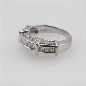 1.00cts TW Diamond 14kt White Gold Wedding Band