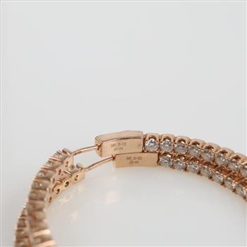 10.32cts TW Diamond 14kt Rose Gold Hoop Earrings-Evaluated By Our Certified Gemologist-AGS/GIA