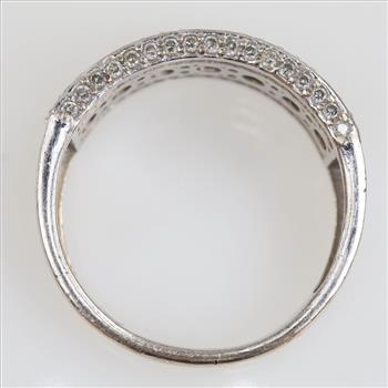 1.03cts TW Diamond 10kt White Gold Band-Evaluated By Our Certified Gemologist-AGS/GIA