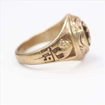 10k Gold Blue Stone Class Ring