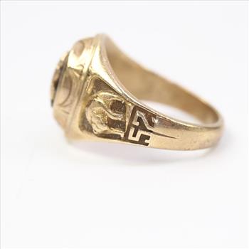 10k Gold Blue Stone Class Ring