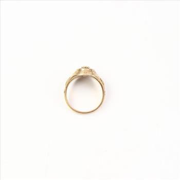 10k Gold Blue Stone Class Ring