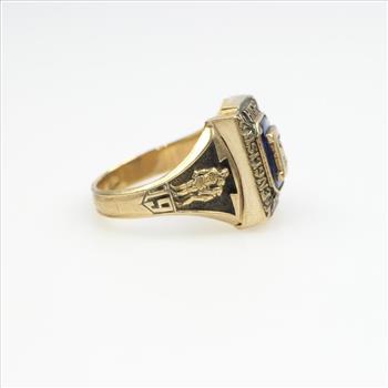 10k Gold Blue Stone Class Ring