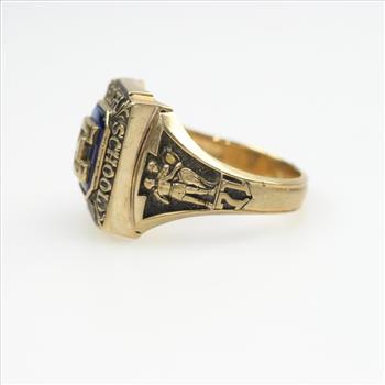 10k Gold Blue Stone Class Ring