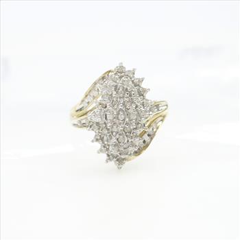 10k Gold Diamond Cluster Ring