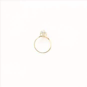 10k Gold Diamond Light Blue Stone Ring